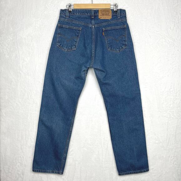 Levi’s Vintage Jeans 505 Mens 34x30 “33x29.5” Straight Leg Orange Tab 90s Blue - Picture 2 of 14